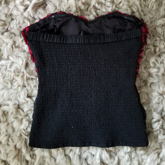 Bebe Strapless Corset Top Red - Picture 4 of 5